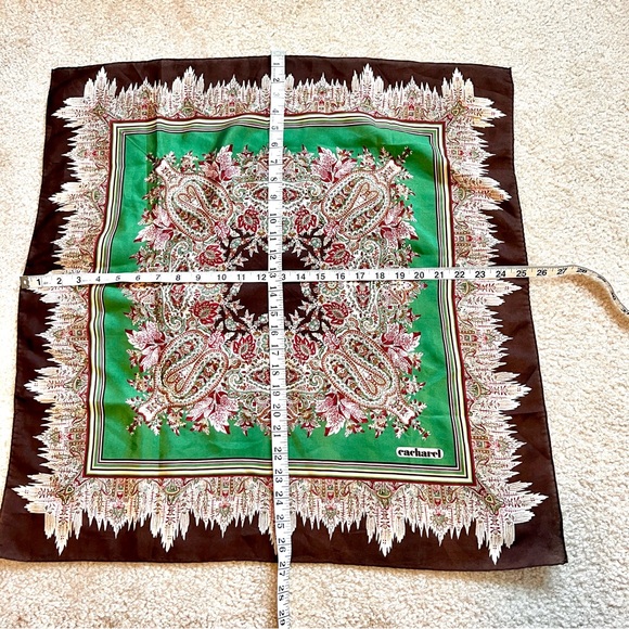 Vintage CACHAREL for Glentex Silk Blend Paisley Scarf—OS - Picture 7 of 8
